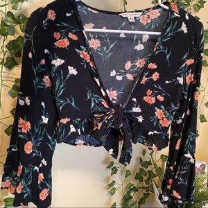 Floral tie top